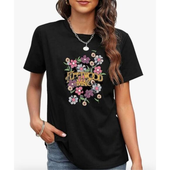 NEW~ Black Vintage Women’s Rock Band Fleetwood Mac T Shirt 5X - Picture 1 of 3